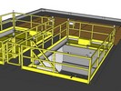 Toits coulissants motorisés pour protection de salle de test haute pression